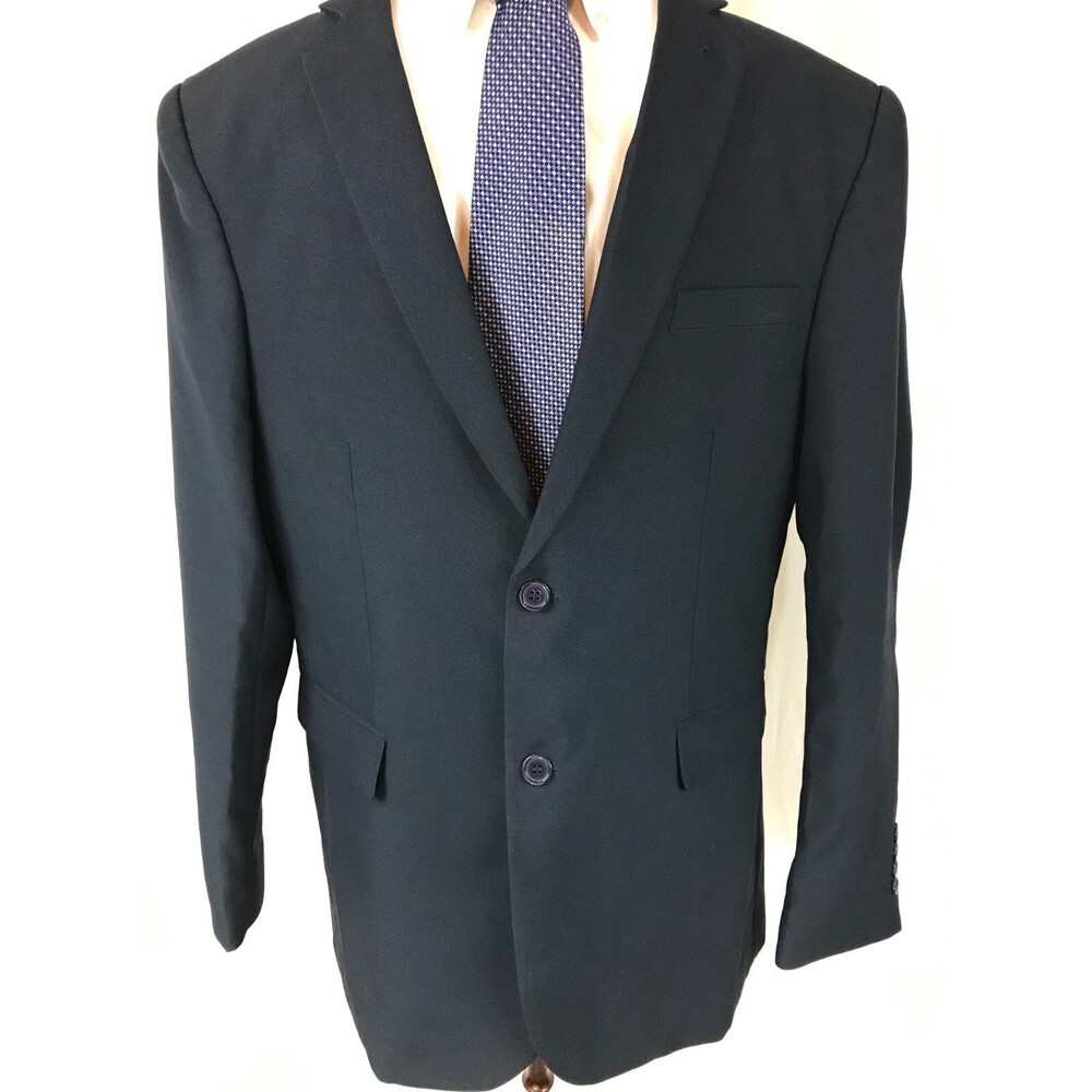 BRAVEMAN Men's Navy Blue 2 Button Blazer Size 44R Suit Coat